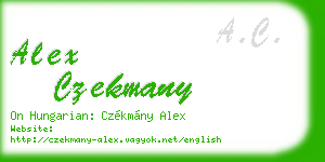 alex czekmany business card